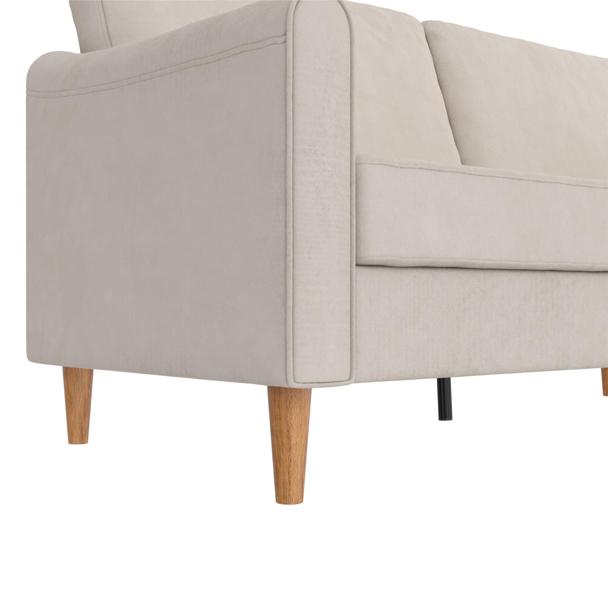 Mr. Kate Moon 73.5" Upholstered Sofa with Curved Back  - Ivory - 3-Seater