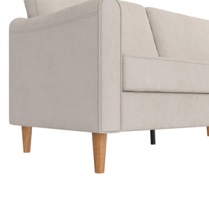 Mr. Kate Moon 73.5" Upholstered Sofa with Curved Back  - Ivory - 3-Seater