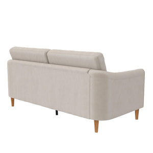 Mr. Kate Moon 73.5" Upholstered Sofa with Curved Back  - Ivory - 3-Seater