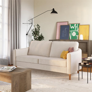 Mr. Kate Moon 73.5" Upholstered Sofa with Curved Back  - Ivory - 3-Seater