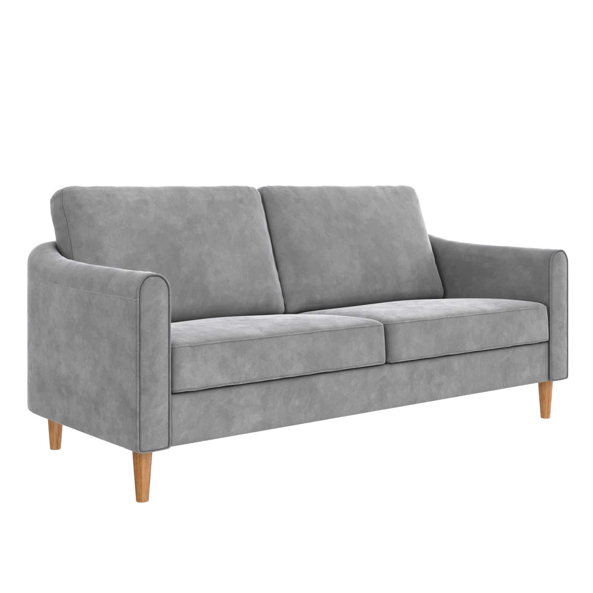 Mr. Kate Moon 73.5" Upholstered Sofa with Curved Back  - Gray - 3-Seater