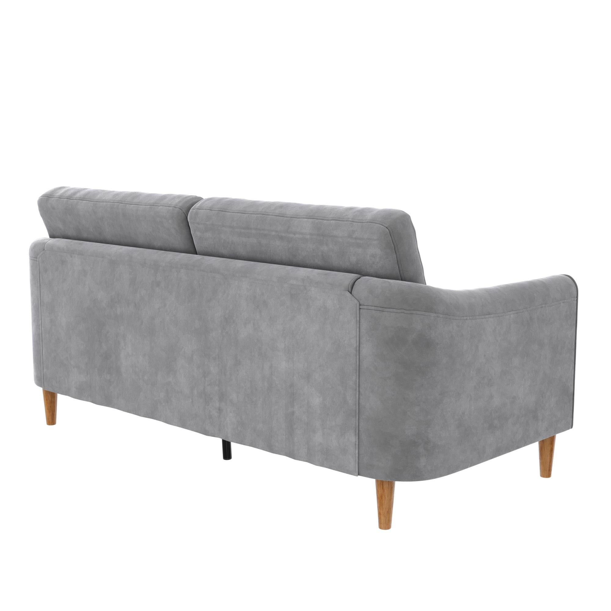 Mr. Kate Moon 73.5" Upholstered Sofa with Curved Back  - Gray - 3-Seater