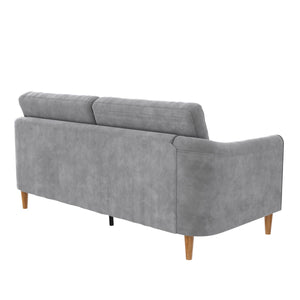 Mr. Kate Moon 73.5" Upholstered Sofa with Curved Back  - Gray - 3-Seater