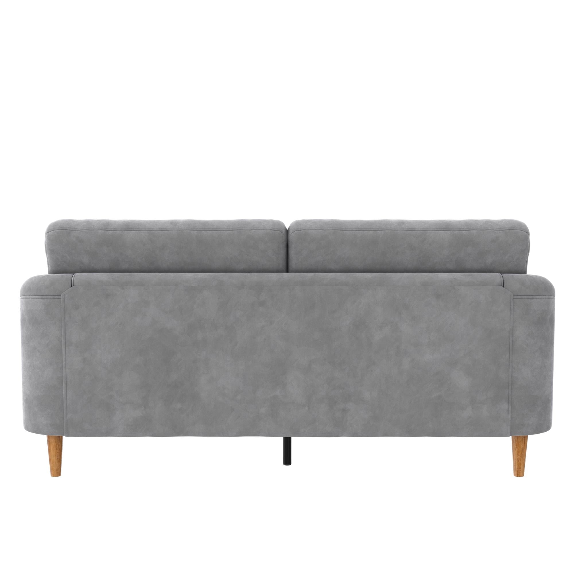 Mr. Kate Moon 73.5" Upholstered Sofa with Curved Back  - Gray - 3-Seater