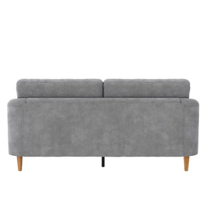 Mr. Kate Moon 73.5" Upholstered Sofa with Curved Back  - Gray - 3-Seater