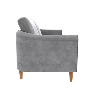 Mr. Kate Moon 73.5" Upholstered Sofa with Curved Back  - Gray - 3-Seater