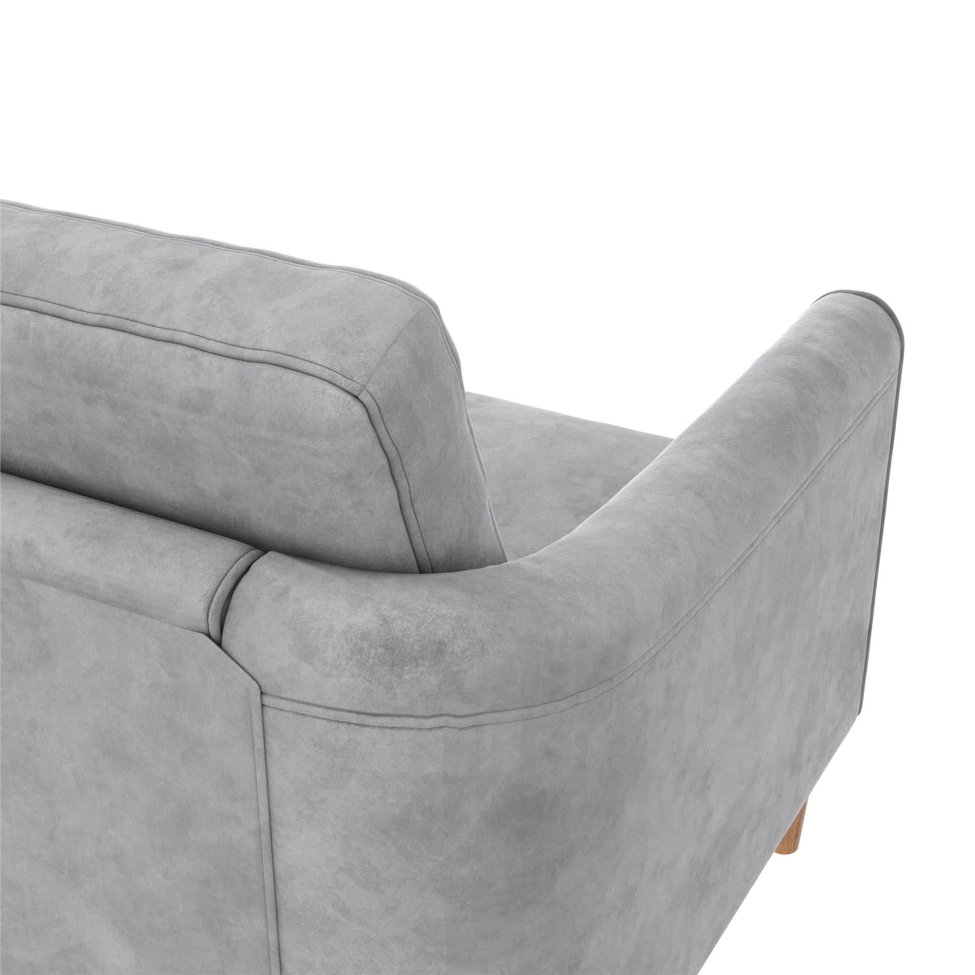 Mr. Kate Moon 73.5" Upholstered Sofa with Curved Back  - Gray - 3-Seater