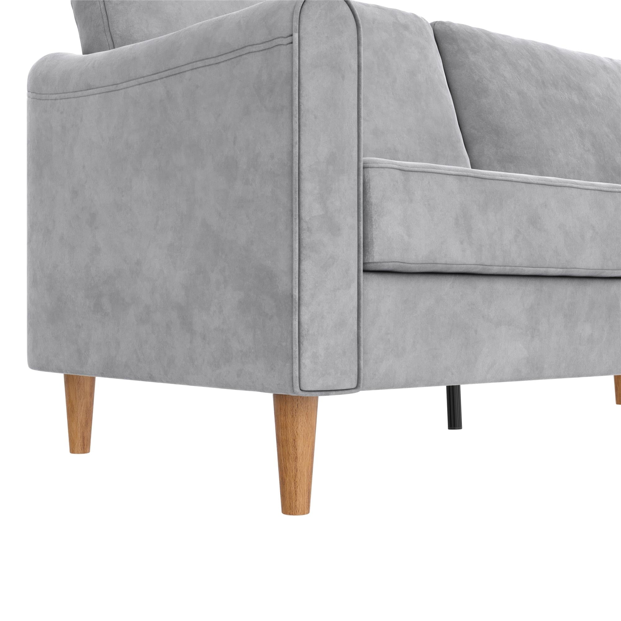 Mr. Kate Moon 73.5" Upholstered Sofa with Curved Back  - Gray - 3-Seater