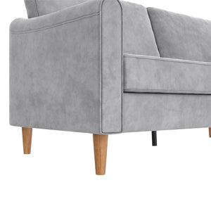 Mr. Kate Moon 73.5" Upholstered Sofa with Curved Back  - Gray - 3-Seater