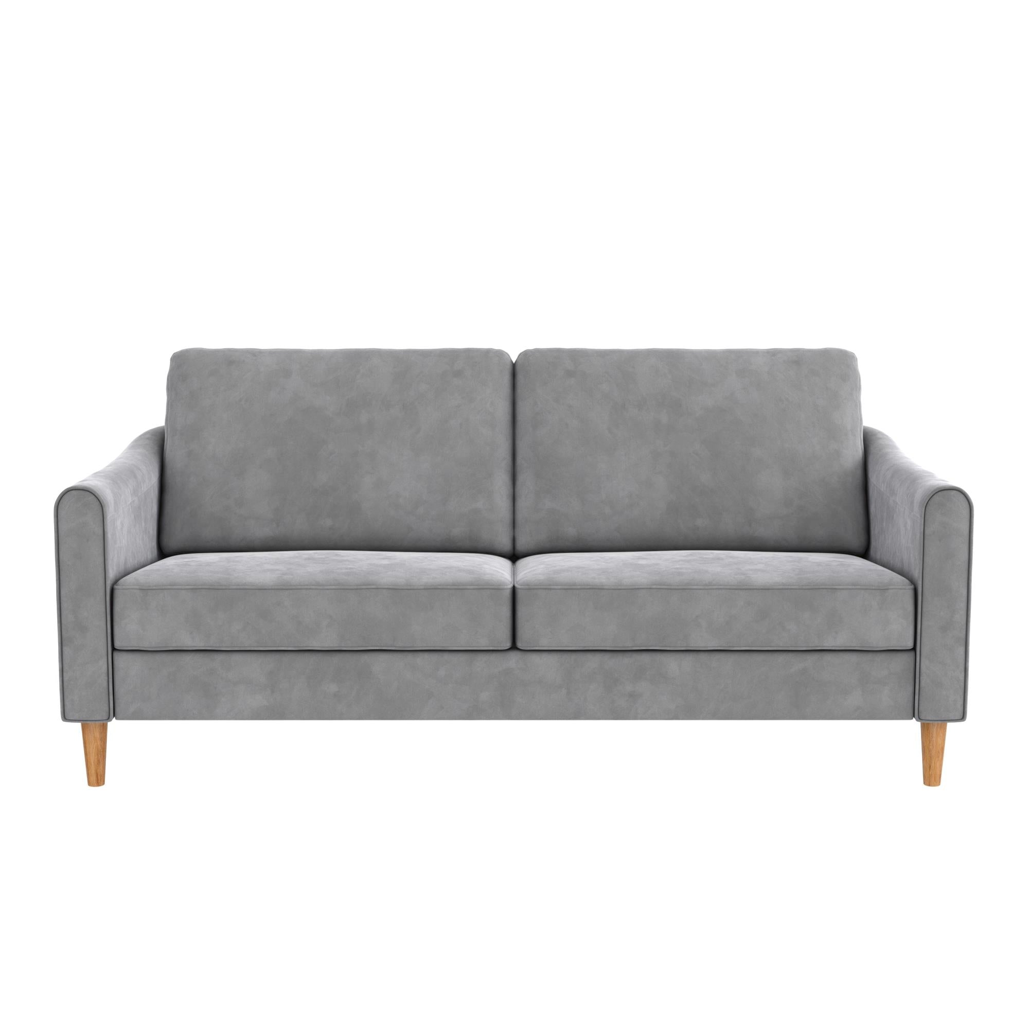 Mr. Kate Moon 73.5" Upholstered Sofa with Curved Back  - Gray - 3-Seater