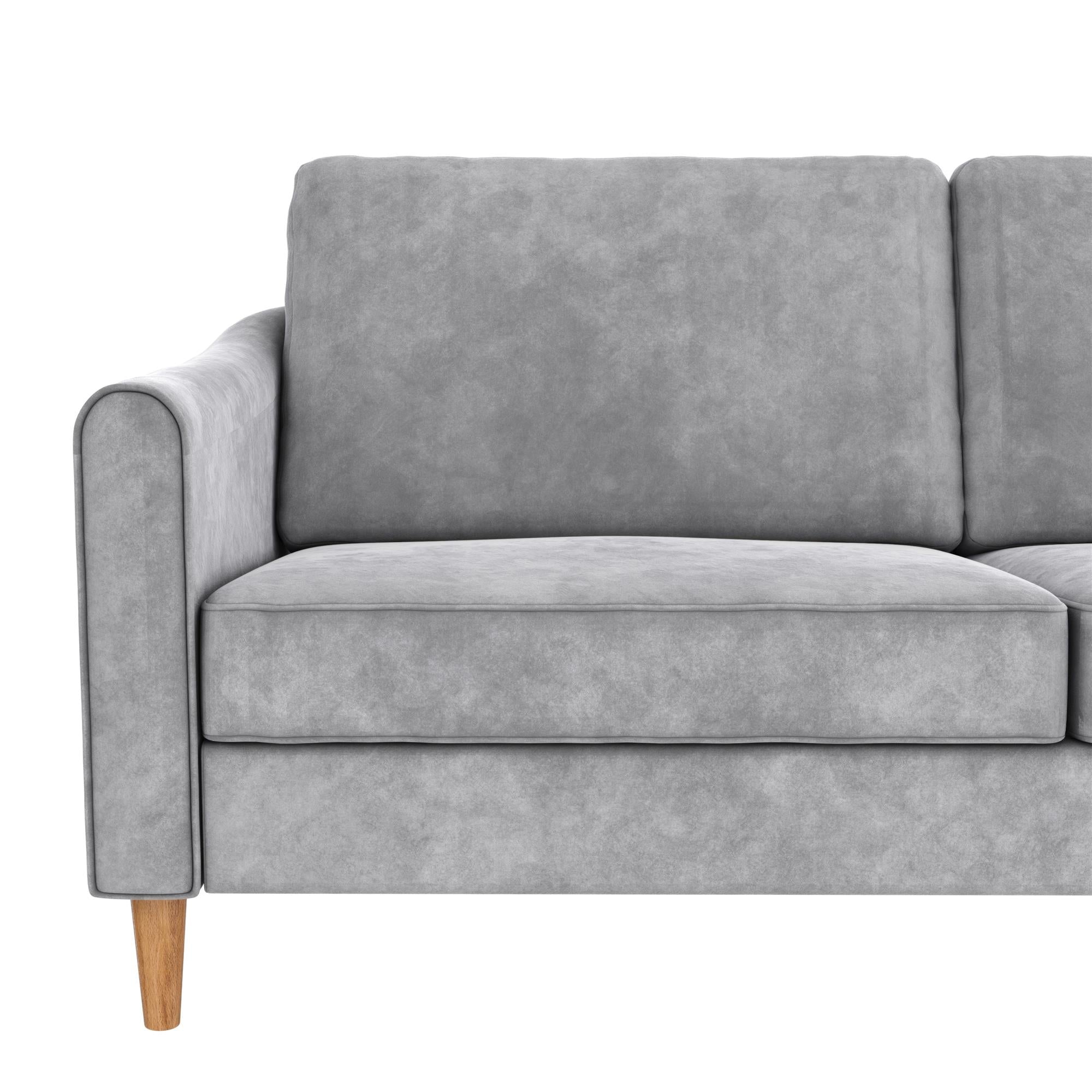 Mr. Kate Moon 73.5" Upholstered Sofa with Curved Back  - Gray - 3-Seater