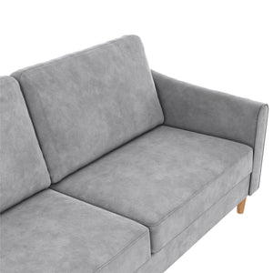 Mr. Kate Moon 73.5" Upholstered Sofa with Curved Back  - Gray - 3-Seater