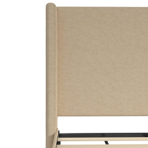 DHP Eveline Upholstered Wingback Bed - Textured Beige Canvas - Queen