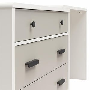 CosmoLiving Valencia 3-Drawer Dresser and Desk Combo - Taupe/White
