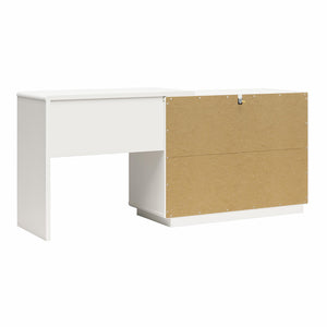 CosmoLiving Valencia 3-Drawer Dresser and Desk Combo - Taupe/White