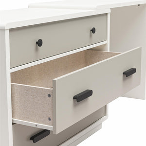 CosmoLiving Valencia 3-Drawer Dresser and Desk Combo - Taupe/White