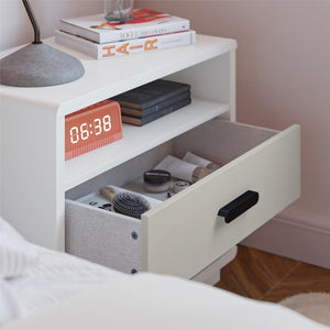 CosmoLiving Valencia 2-Drawer Nightstand - Taupe/White