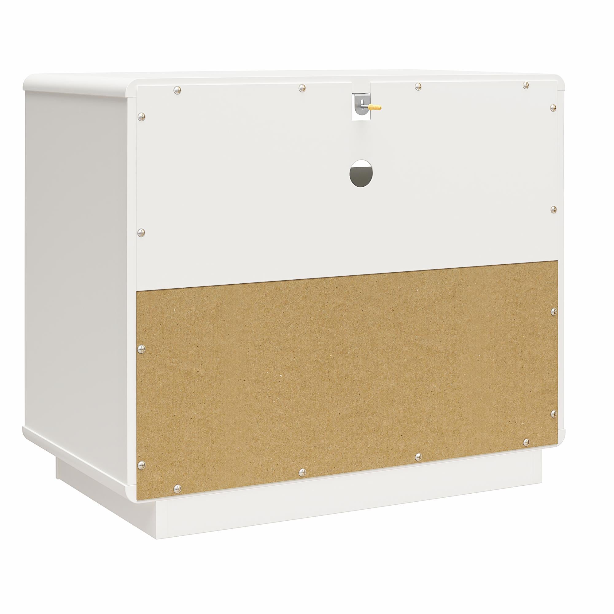 CosmoLiving Valencia 2-Drawer Nightstand - Taupe/White
