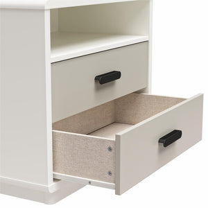 CosmoLiving Valencia 2-Drawer Nightstand - Taupe/White