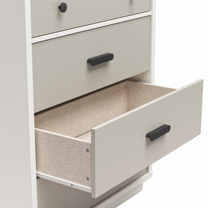 CosmoLiving Valencia Tall 5-Drawer Dresser - Taupe/White