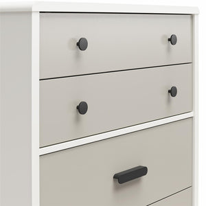 CosmoLiving Valencia Tall 5-Drawer Dresser - Taupe/White