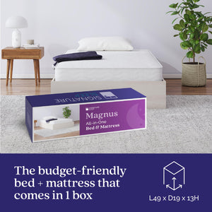 Signature Sleep Magnus Twin Size Bed and Mattress Set - Ivory Oak - Twin