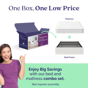 Signature Sleep Magnus Twin Size Bed and Mattress Set - Ivory Oak - Twin