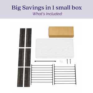 Signature Sleep Magnus Twin Size Bed and Mattress Set - Ivory Oak - Twin