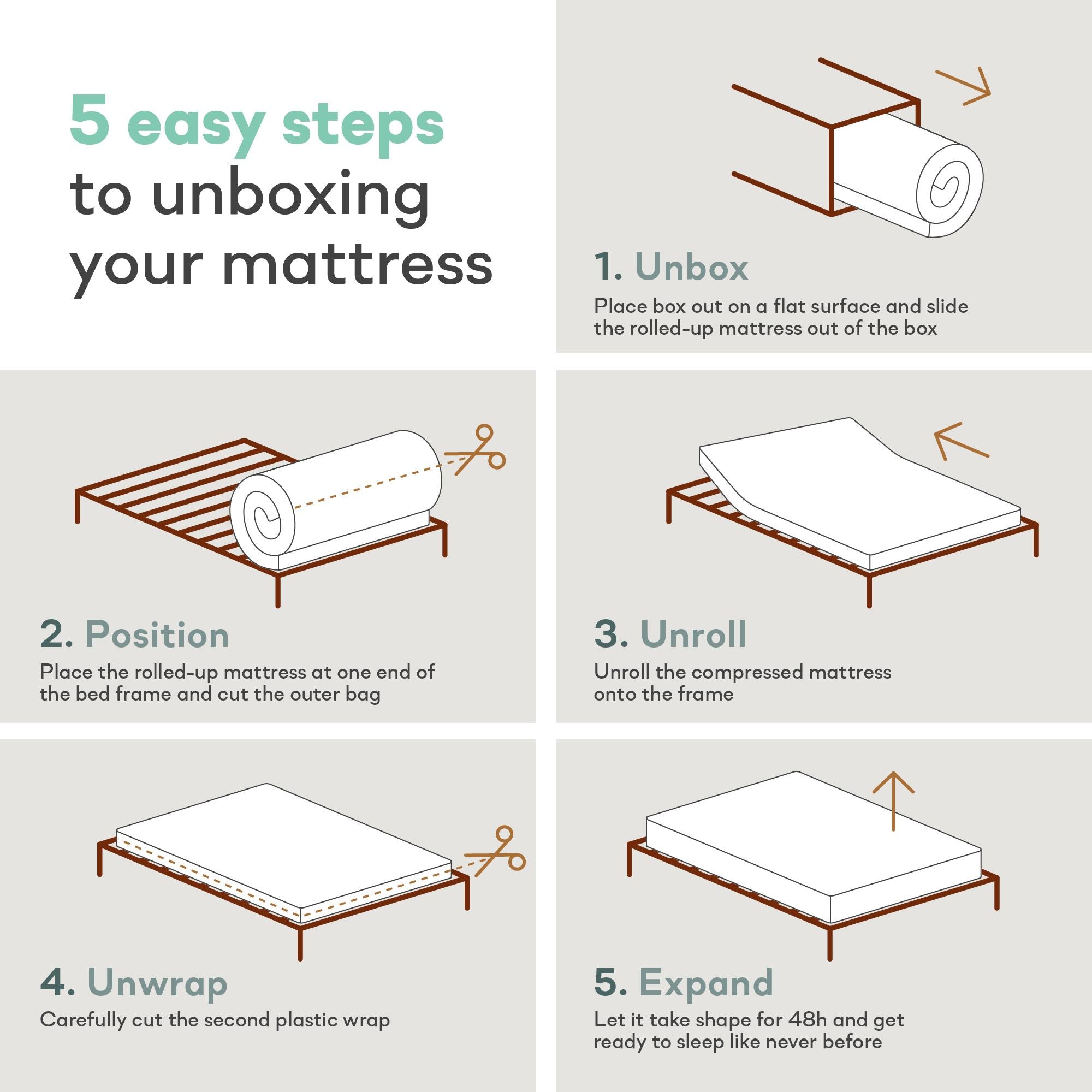 RealRooms DreamSaver Platform Bed Frame and Mattress Set - Ivory Oak - Twin