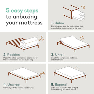 RealRooms DreamSaver Platform Bed Frame and Mattress Set - Ivory Oak - Twin