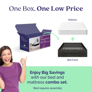 Signature Sleep Magnus Twin Size Bed and Mattress Set - Black Oak - Twin