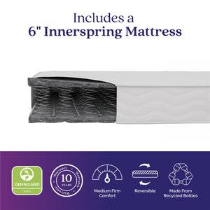 Signature Sleep Magnus Twin Size Bed and Mattress Set - Black Oak - Twin