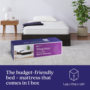 Signature Sleep Magnus Twin Size Bed and Mattress Set - Black Oak - Twin