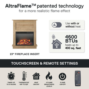 Ameriwood Home Ellsworth Electric Fireplace with Mantel - Natural