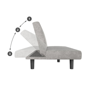 DHP Kelra Armless Mid-Century Futon Sofa Bed - Light Gray - 2-Seater