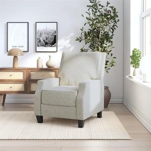 DHP Randen Pushback Recliner - Beige - 1-Seater