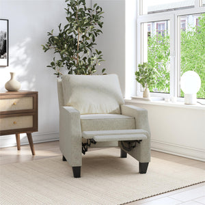 DHP Randen Pushback Recliner - Beige - 1-Seater