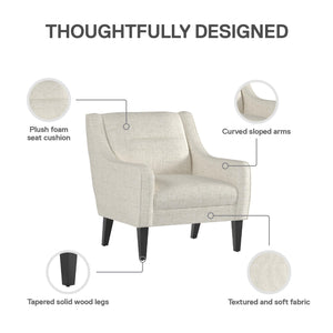 DHP Eleanor Accent Chair - Beige - 1-Seater