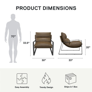DHP Gatsby Accent Chair - Camel - 1-Seater
