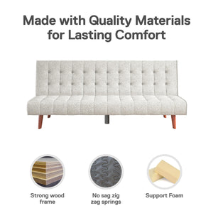 DHP Keiran Armless Mid-Century Futon Sofa Bed - Gray