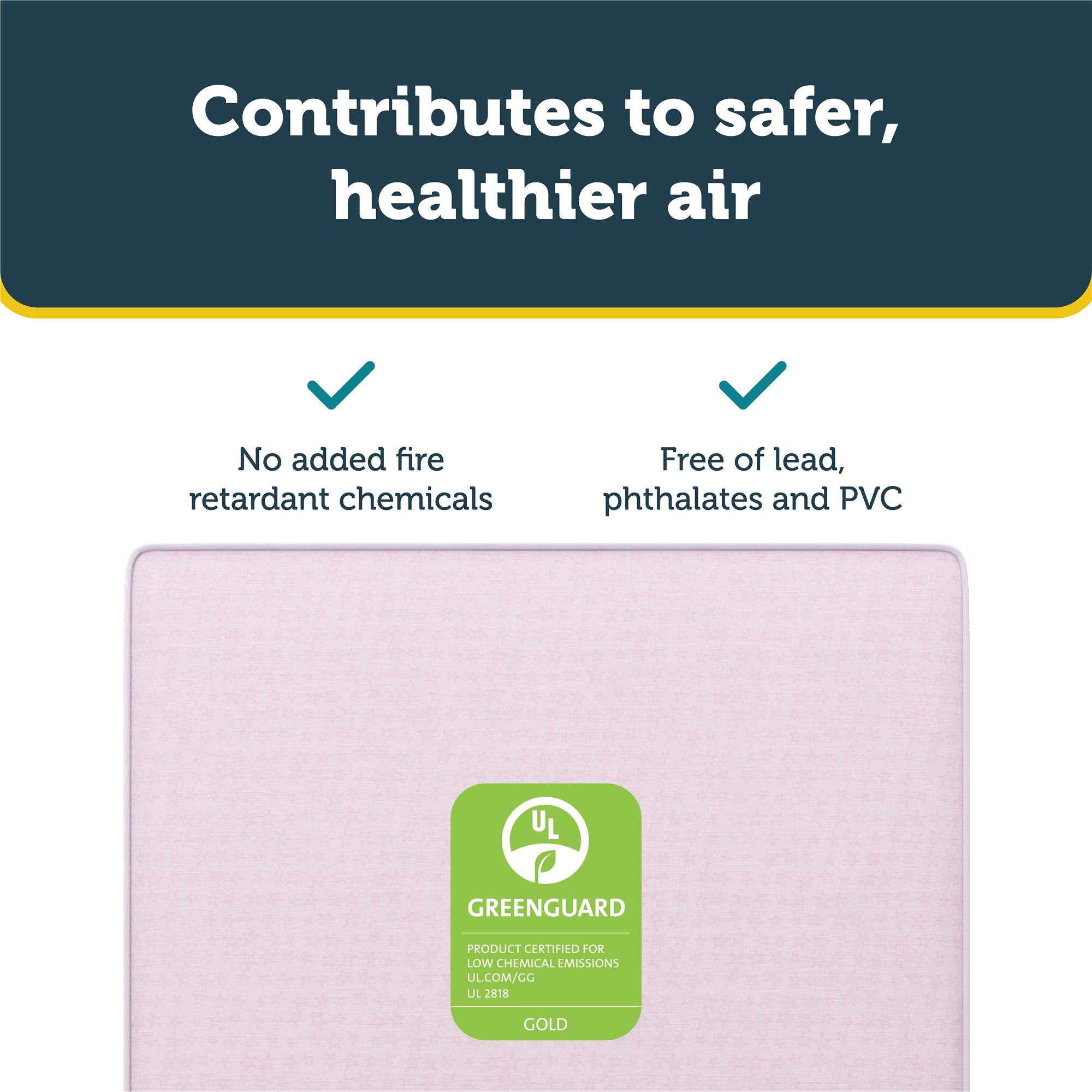 Safety 1st Heavenly Dreams Baby Crib and Toddler Bed Mattress, Pink - Light Pink - Crib & Toddler Mattress