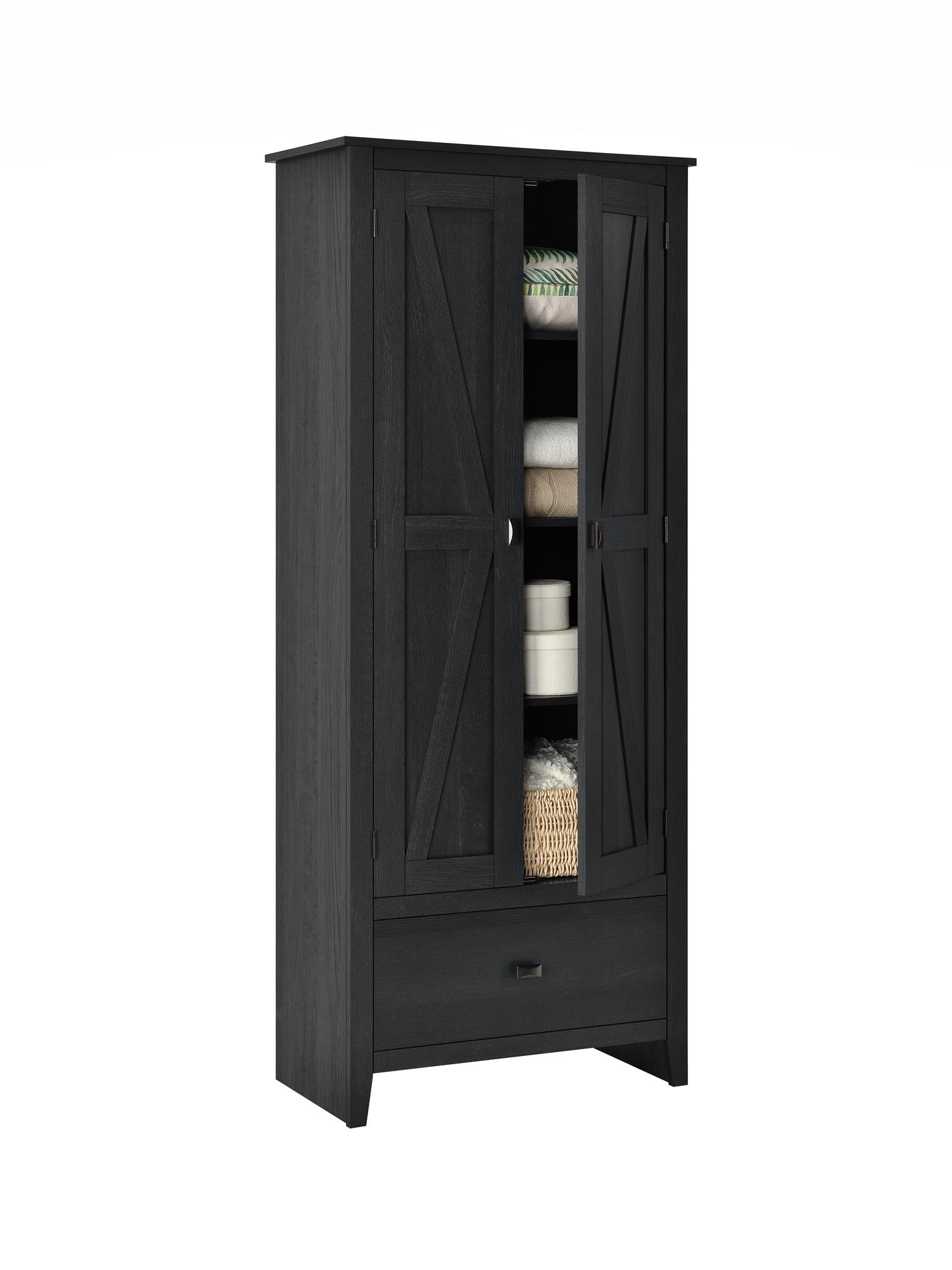 Systembuild Evolution Farmington 30" Wide Storage Cabinet - Black Oak