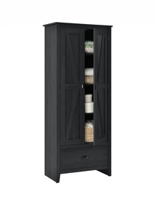 Systembuild Evolution Farmington 30" Wide Storage Cabinet - Black Oak