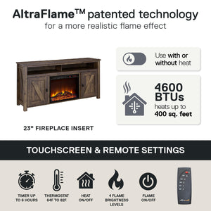 Ameriwood Home Farmington Electric Fireplace TV Console for TVs up to 60" - Rustic
