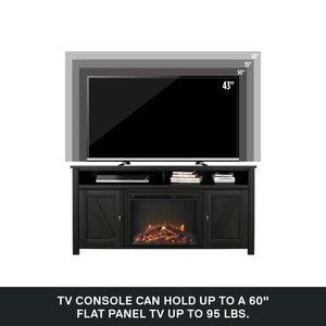 Ameriwood Home Farmington Electric Fireplace TV Console for TVs up to 60" - Black Oak
