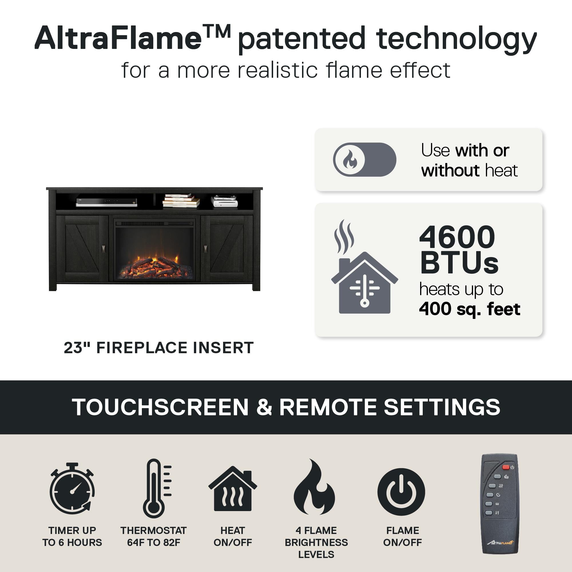 Ameriwood Home Farmington Electric Fireplace TV Console for TVs up to 60" - Black Oak