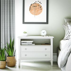 Ameriwood Home Franklin Wide Nightstand with Drawer - White