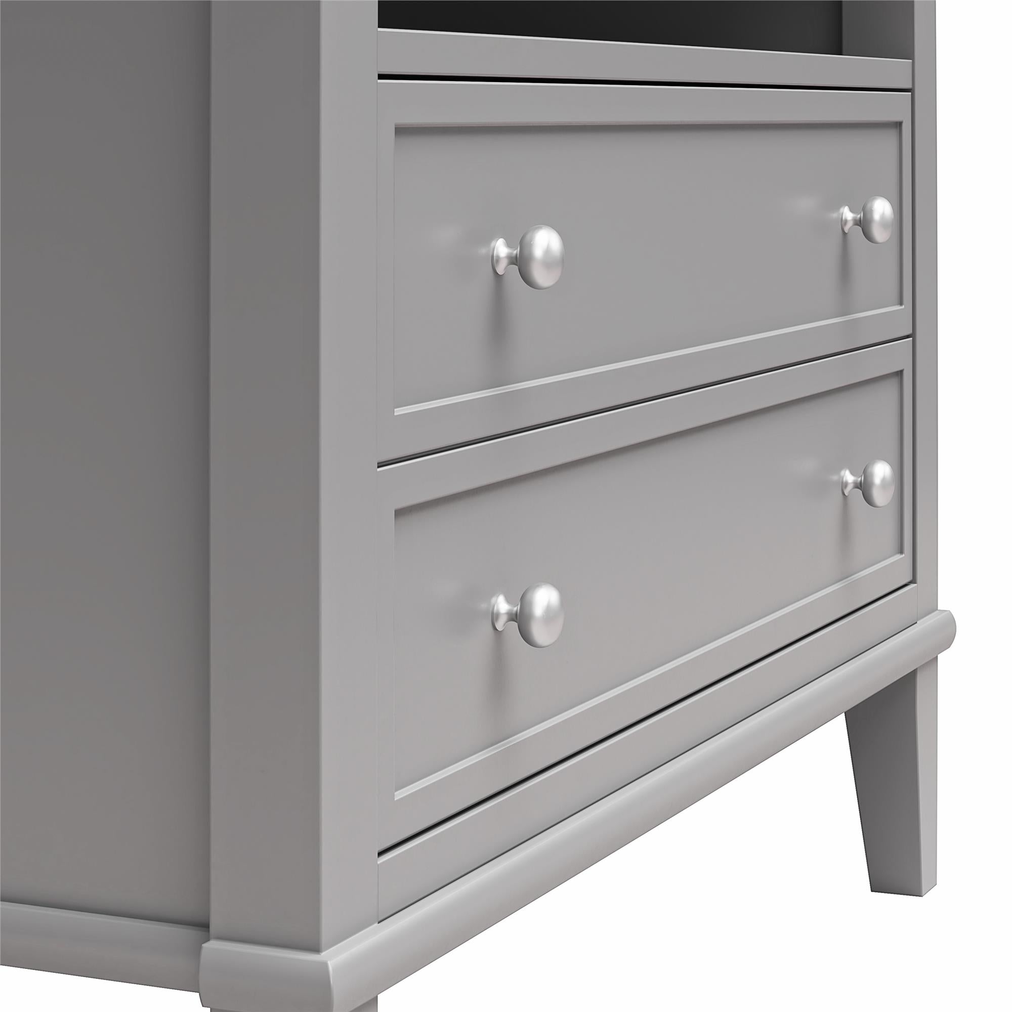 Ameriwood Home Franklin Wide Nightstand with Drawer - Gray