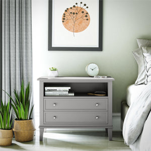 Ameriwood Home Franklin Wide Nightstand with Drawer - Gray
