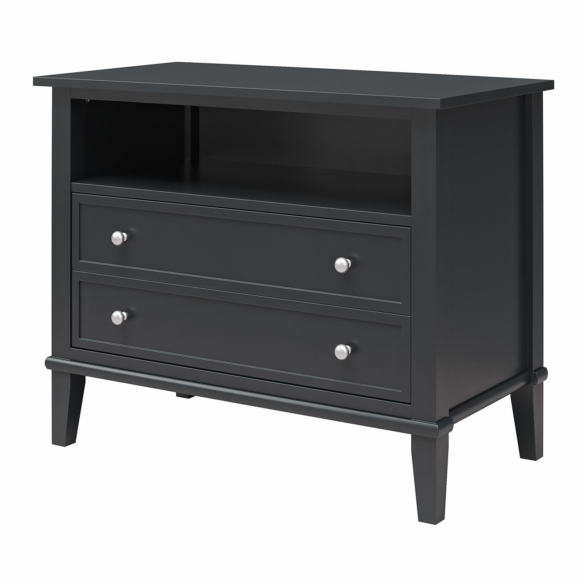 Ameriwood Home Franklin Wide Nightstand with Drawer - Black